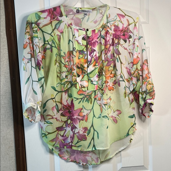 Jennifer Lopez Tops - Jennifer Lopez Multicolor Floral Blouse